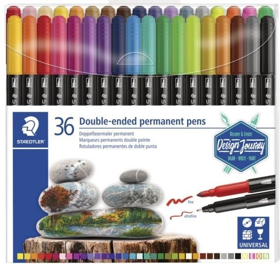 ROTULADORES STAEDTLER DOBLE PUNTA PERMANENTE 36 COLORES. Escolar y  manulidades. Librería Papelería CLIPS