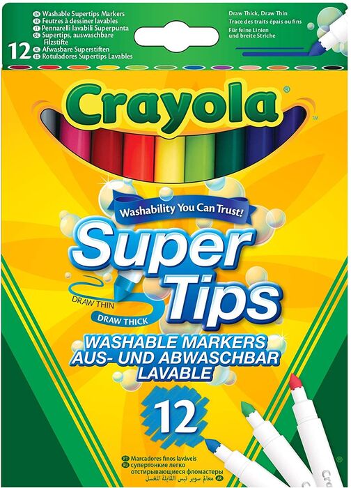 Estuche Rotuladores Lavables Punta Fina CRAYOLA 12 unidades