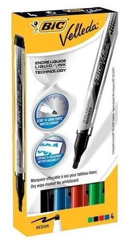 ROTULADOR VELLEDA LIQUIDO BLISTER 4 COLORES SURTIDOS BIC