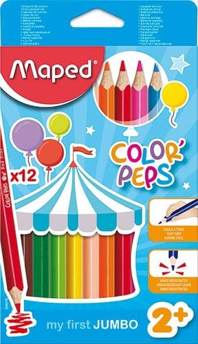 LAPICES COLORES MAPED JUMBO 12 UNIDADES COLORPEPS