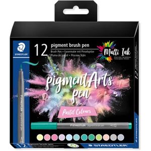 ROTULADORES STAEDTLER PIGMENTARTS PEN MULTI INK 12 PASTEL COLORES (PUNTA PINCEL)