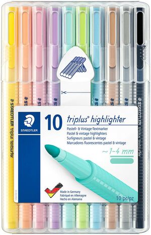 ROTULADOR TRIPLUS TEXTSURFER 362 10 COLORES PASTEL & VINTAGE