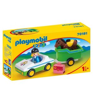 PLAYMOBIL 123 COCHE REMOLQUE CABALLO