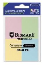 NOTAS ADHESIVAS BISMARK 38X51 4 COLORES PASTEL (50 X 4 PACK)