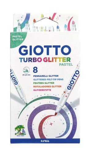 ROTULADOR GIOTTO TURBO GLITTER PASTEL ESTUCHE 8 UD