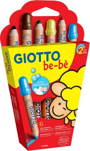 LAPIZ GIOTTO BEBE SUPER ESTUCHE 6 UD + SACAPUNTAS