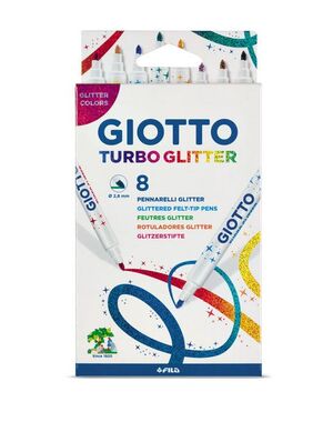 ROTULADOR GIOTTO C/8 TURBO GLITTER PURPURINA