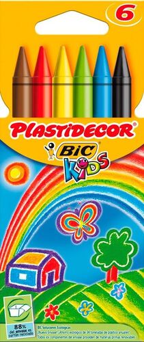 CERA PLASTIDECOR 6 COLORES