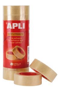 CINTA ADHESIVA 33MMX19MM TRANSPARENTE APLI (PACK 8)