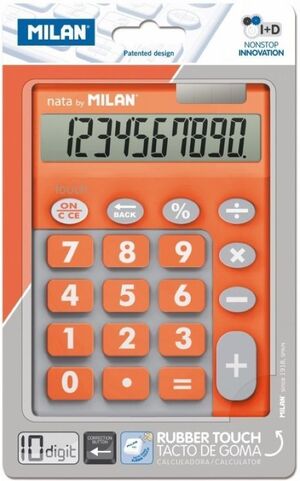 CALCULADORA TOUCH DUO NARANJA 10 DIGITOS MILAN