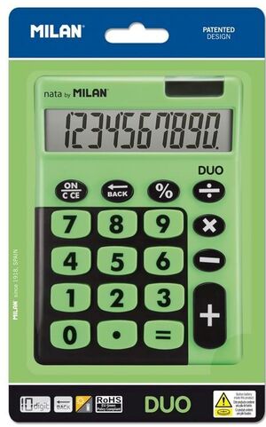 CALCULADORA TOUCH DUO VERDE 10 DIGITOS MILAN