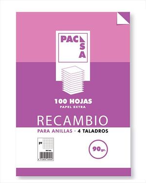 RECAMBIO A4 PACSA 90GR 100H LISO 4T