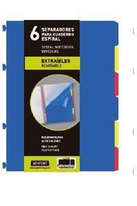 JUEGO 6 SEPARADORES EXTRAIBLES BLOC ESPIRAL SENFORT