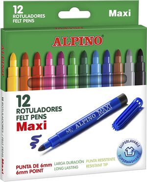ROTULADORES ALPINO MAXI 12 COLORES