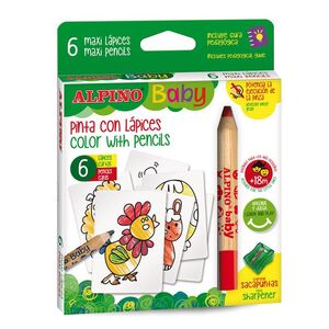 LAPIZ ALPINO BABY LA GRANJA 6 COLORES SURTIDOS