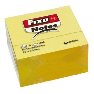 CUBO 400 NOTAS ADHESIVAS 76X76MM FIXO AMARILLO