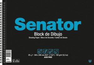 BLOC DIBUJO ESPIRAL SENATOR A3 20H 150G LISO MICROPERFORADO