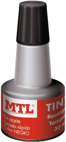 BOTELLA DE TINTA 30ML NEGRO RECARGA TAMPON MTL