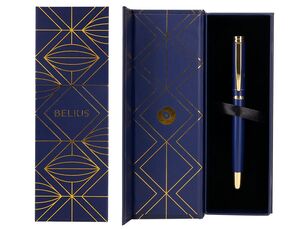 PLUMA BELIUS SOIREE ALUMINIO COLOR ART DECO AZUL MARINO