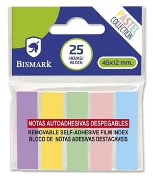 BANDERITAS ADHESIVAS BISMARK 5 COLORES PASTELES