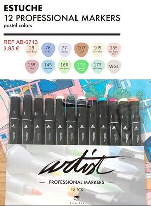 ROTULADORES GAMA ARTIST 12 COLORES PASTEL