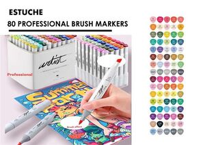 ROTULADORES CANVAS LUXE PROFESSIONAL BRUSH MARKER 80 COLORES