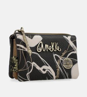 MONEDERO 3 COMPARTIMENTOS NEGRO ANEKKE NATURE SHODO