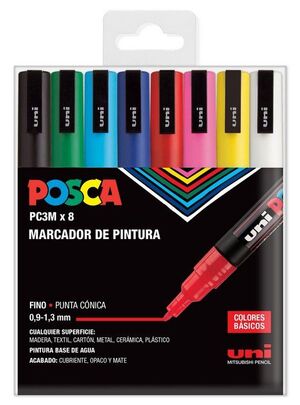 ROTULADOR POSCA PC-3M ESTUCHE 8 COLORES BASICOS