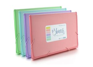 CARPETA CLASIFICADORA A4 FUELLE GOMAS PP 12 DEPARTAMENTOS OFFICEBOX BLUSH