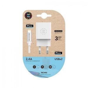 CARGADOR Y CABLE DE DATOS LIGHTNING APPLE BLANCO