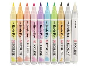 MARCADOR ECOLINE BRUSHPEN 10 COLORES PASTELES