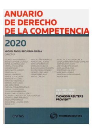 ANUARIO DE DERECHO DE LA COMPETENCIA  2020 (PAPEL + E-BOOK)