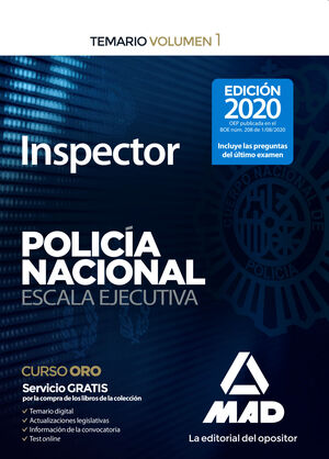 INSPECTOR DE POLICIA NACIONAL. TEMARIO VOLUMEN 1