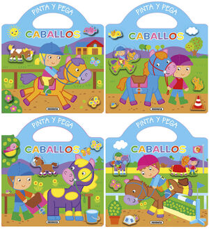 PINTA Y PEGA CABALLOS (4 TITULOS)