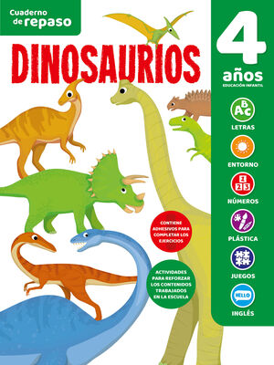 CUADERNO DE REPASO TEMATICO LUMINISCENTE 4 AÑOS DINOSAURIOS